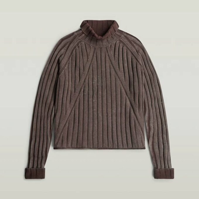 Washed Loose Turtle Knit Pullover