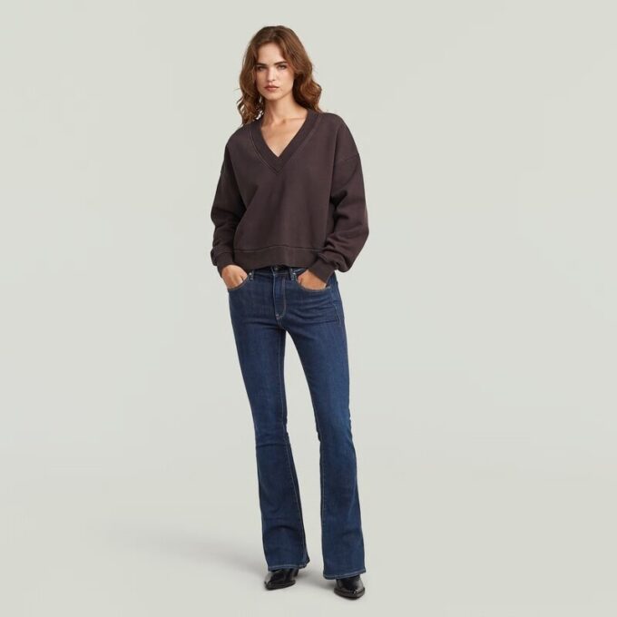 Washed Loose V Sweater