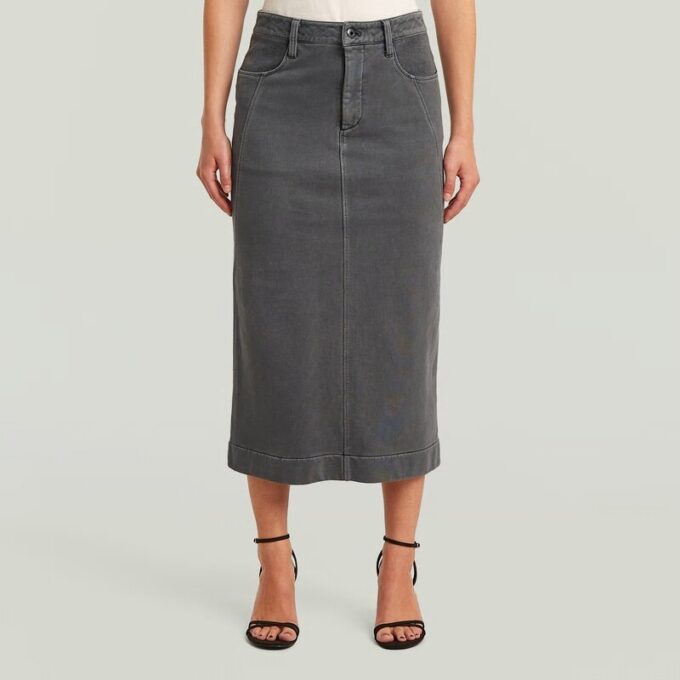 Washed Midi Sweater Skirt