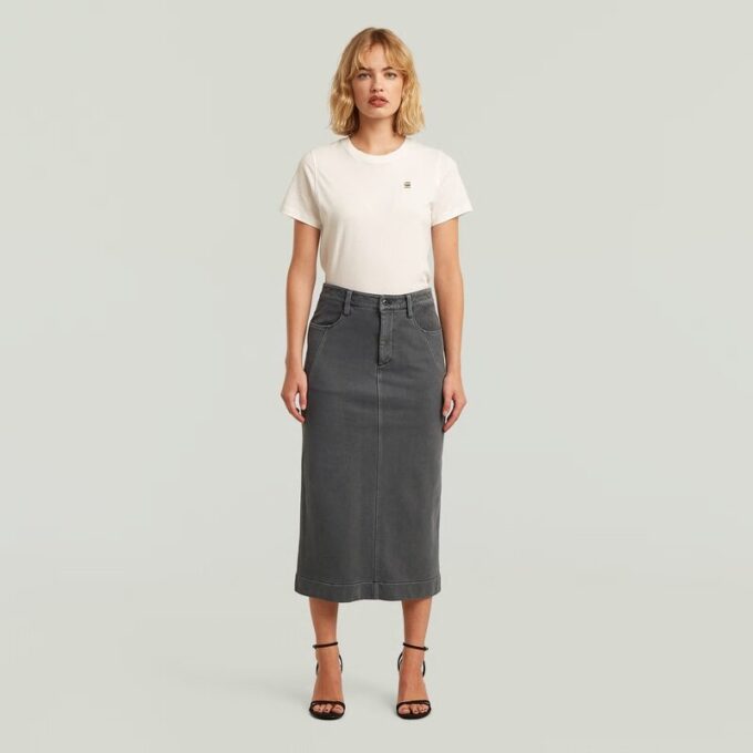 Washed Midi Sweater Skirt