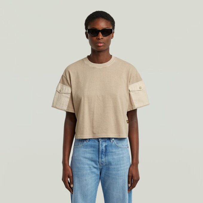 Washed Mix Boxy Cropped T-Shirt Washed Mix Boxy Cropped T-Shirt