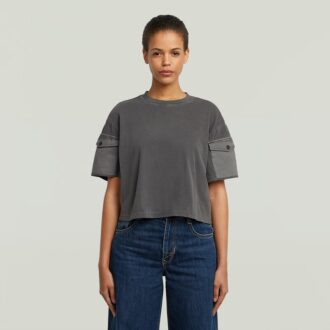 Washed Mix Boxy Cropped T-Shirt