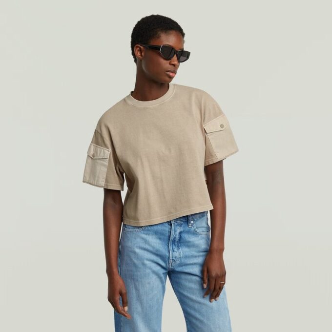 Washed Mix Boxy Cropped T-Shirt Washed Mix Boxy Cropped T-Shirt