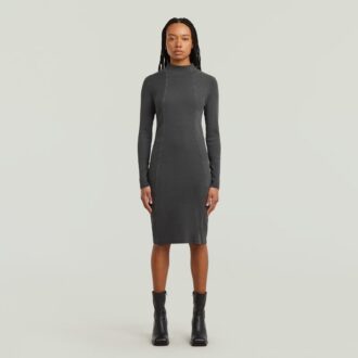 Washed Slim Rib Dress