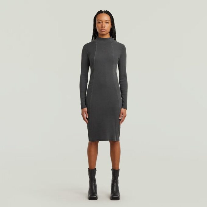 Washed Slim Rib Dress Washed Slim Rib Dress