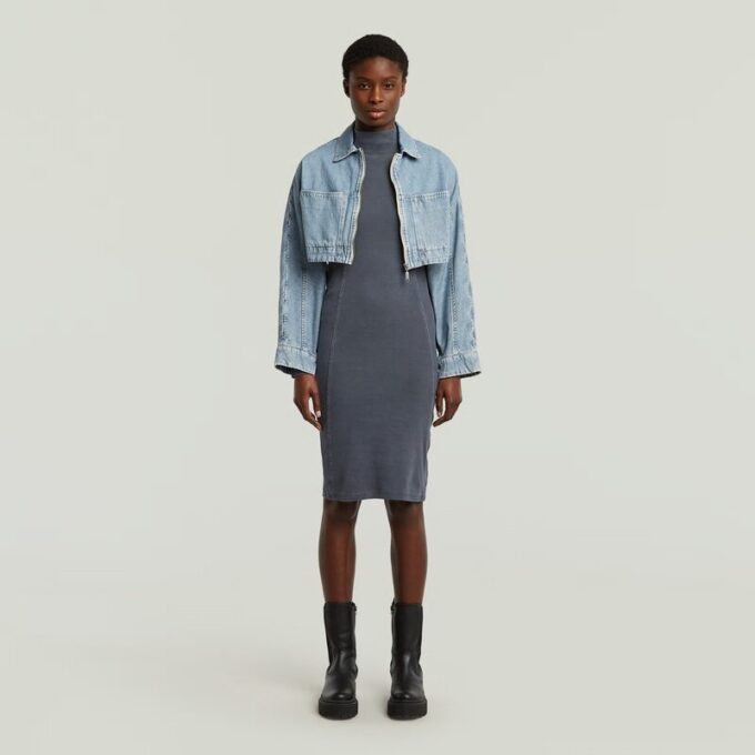 Washed Slim Rib Dress Washed Slim Rib Dress