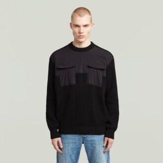 Woven Mix Knit Pullover