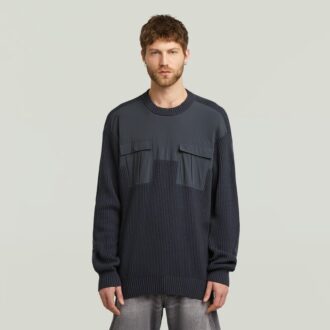 Woven Mix Knit Pullover