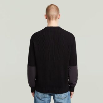 Woven Mix Knit Pullover