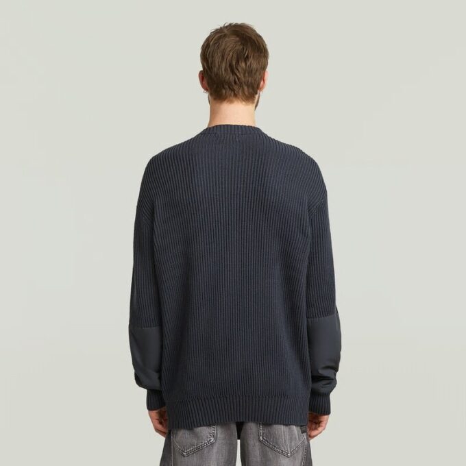 Woven Mix Knit Pullover