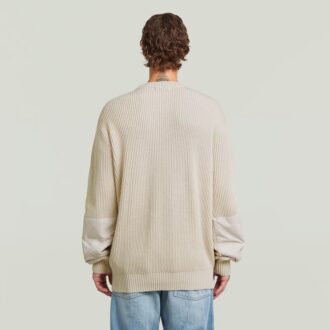 Woven Mix Knit Pullover