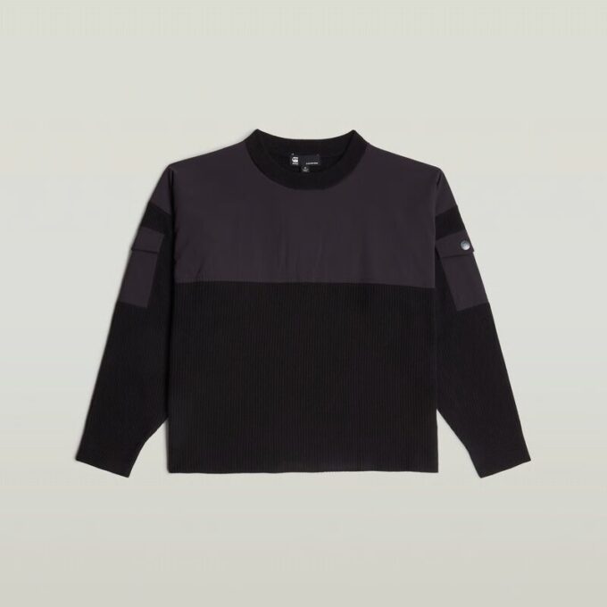 Woven Mix Ribbed Knit Woven Mix Ribbed Knit