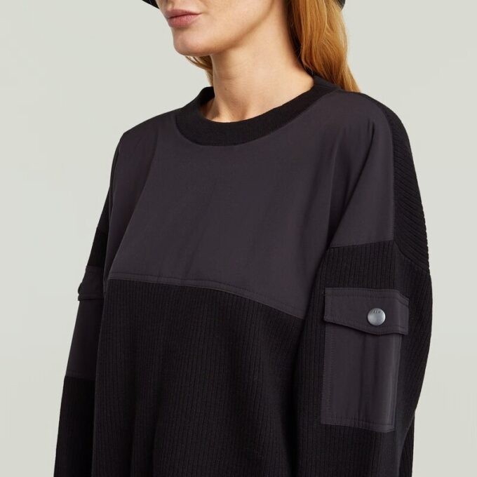 Woven Mix Ribbed Knit Woven Mix Ribbed Knit